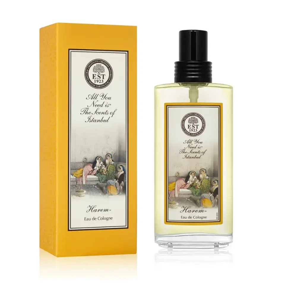 Eyüp Sabri Tuncer Harem Eau De Kolonya 150 ml cam şişe bergamot kakao geranyum ve paçuli kokulu kolonya