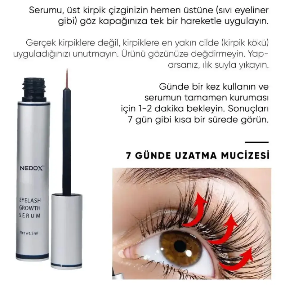 NEDOX Kaş Kirpik Bakım Serumu 5 ml | Uzatıcı, Besleyici ve Güçlendirici