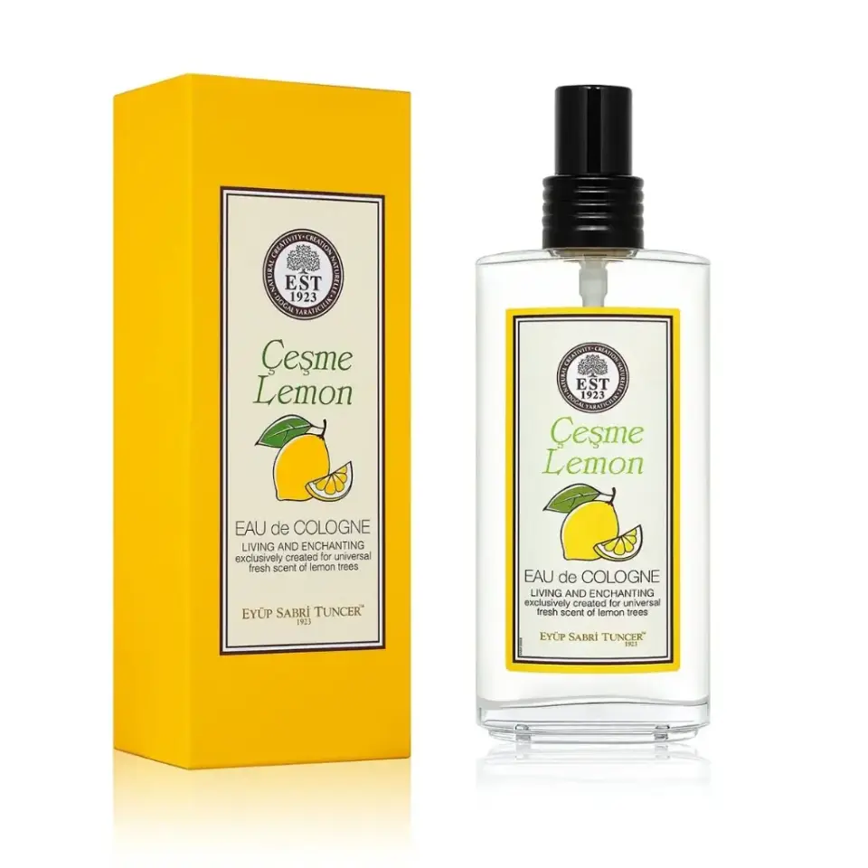 Eyüp Sabri Tuncer Çeşme Limonu Eau De Kolonya 150 ml cam şişe limon çiçeği meşe yosunu ve misk notalı kolonya