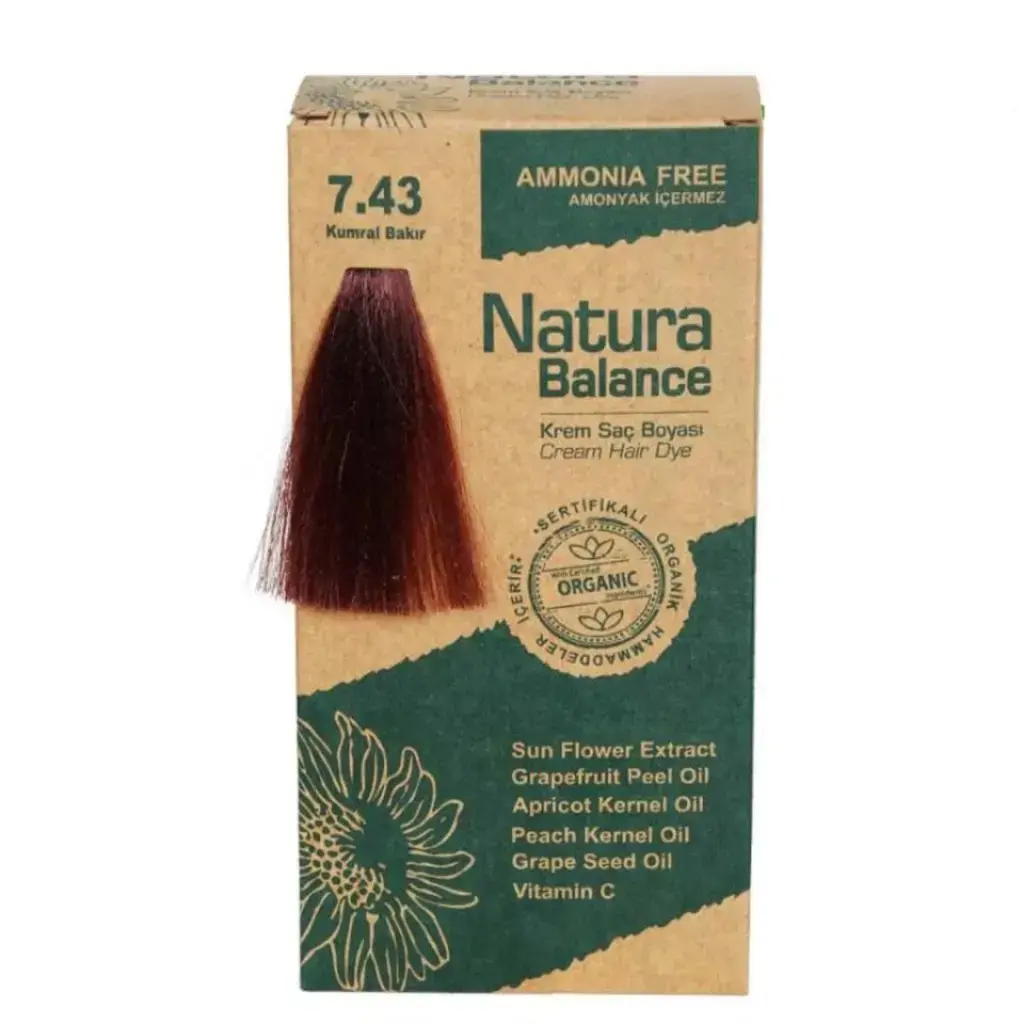 Natura Balance 7.43 Kumral Bakır Saç Boyası