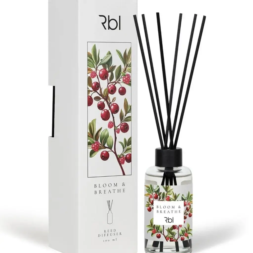 Rebul Bloom Breathe Çubuklu Oda Kokusu 100 ml ev ve yaşam alanları için dekoratif bambu çubuklu ortam kokusu