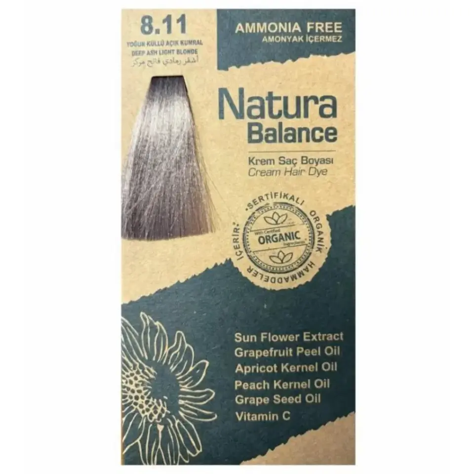 Natura Balance Saç Boyası 8.11 Yoğun Küllü Açık Kumral