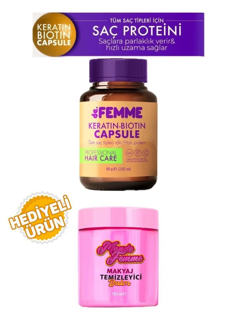 De Femme Saç Bakım Proteini+Monde Femme Makyaj Temizleyici Balm 150 Ml Hediyeli
