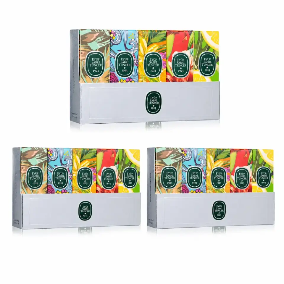 Eyüp Sabri Tuncer Kolonya 16 ml 5'li Set No 1 3 adet ekonomik paket Okyanus Tütün Amber Çeşme Limonu Bodrum Mandalinası toplam 15 kolonya
