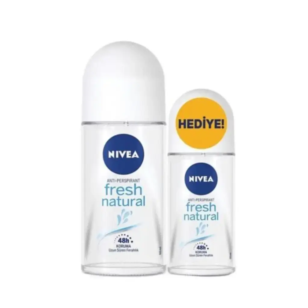 Nivea Fresh Natural Kadın Roll-On 50 ml ve 25 ml mini roll-on ikili deodorant seti
