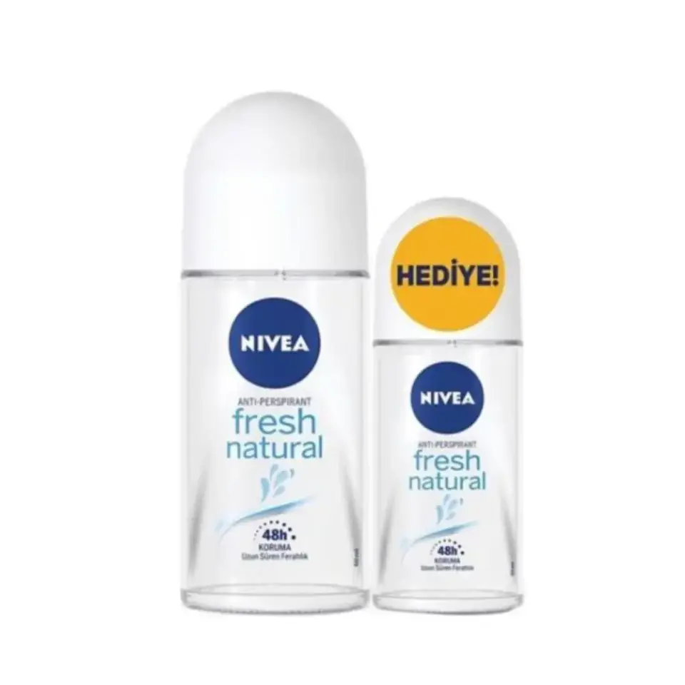 Nivea Fresh Natural Kadın Roll-On 50 ml ve 25 ml mini roll-on ikili deodorant seti