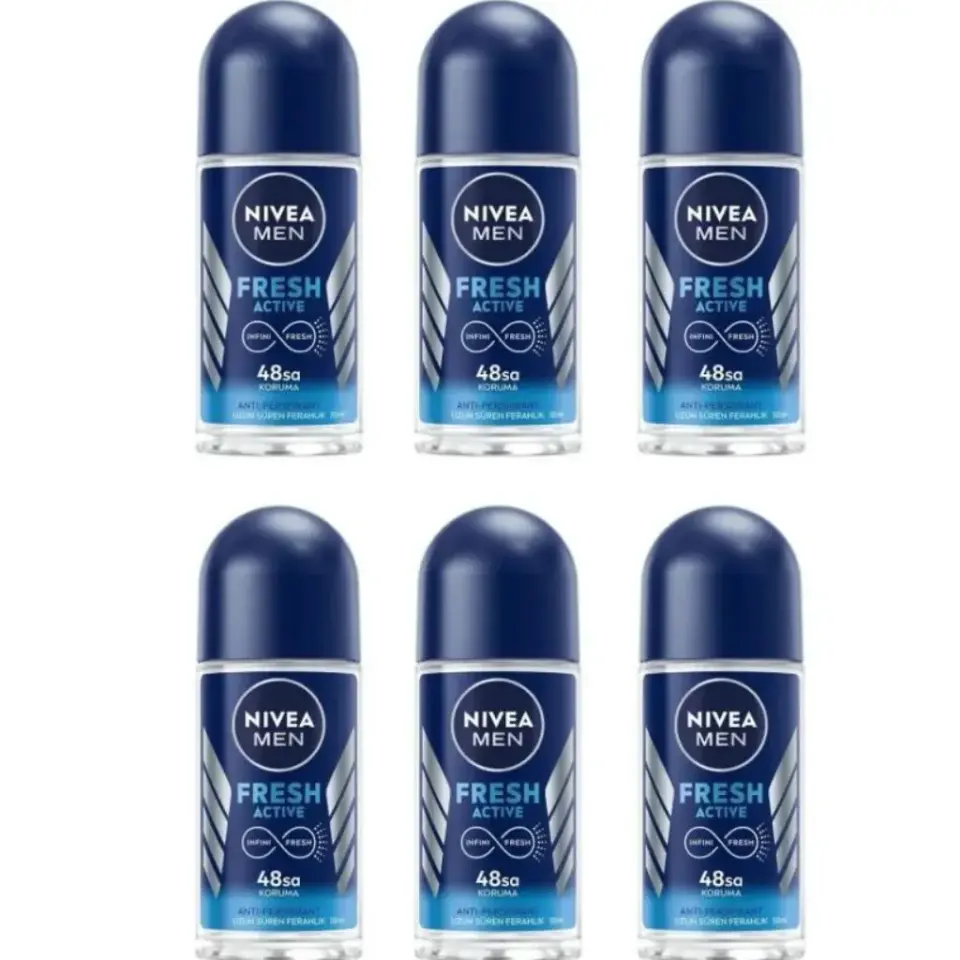 Nivea Men Fresh Active Mini Roll-On 25 ml 6 adet erkek anti-perspirant deodorant ekonomik paket