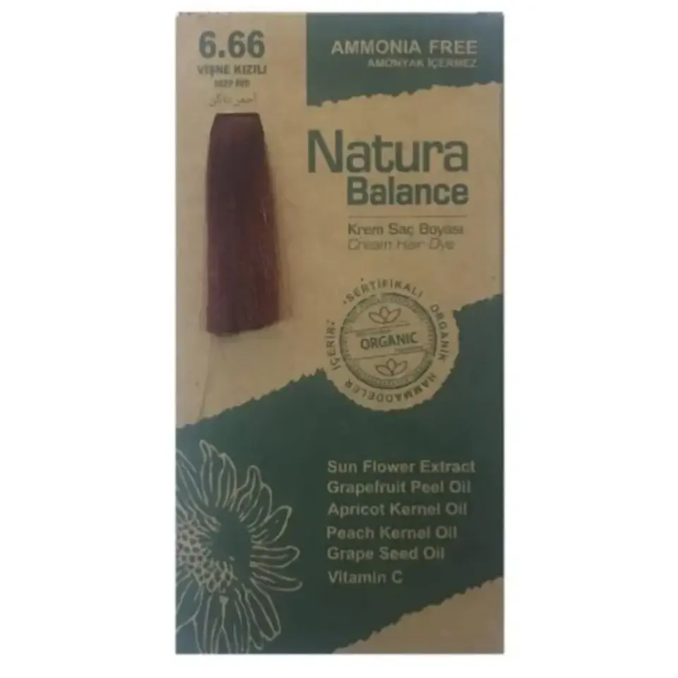 Natura Balance Saç Boyası 6.66 Vişne Kızılı