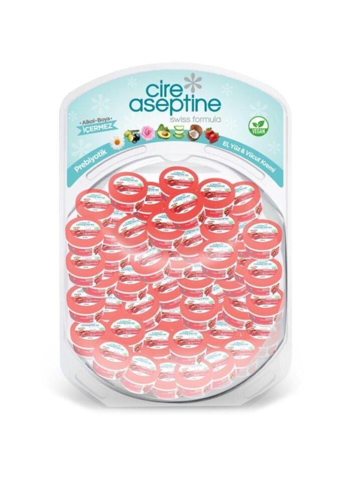 Cire Aseptine Krem 30ml Prebiyotik Çilek 50'li Stand