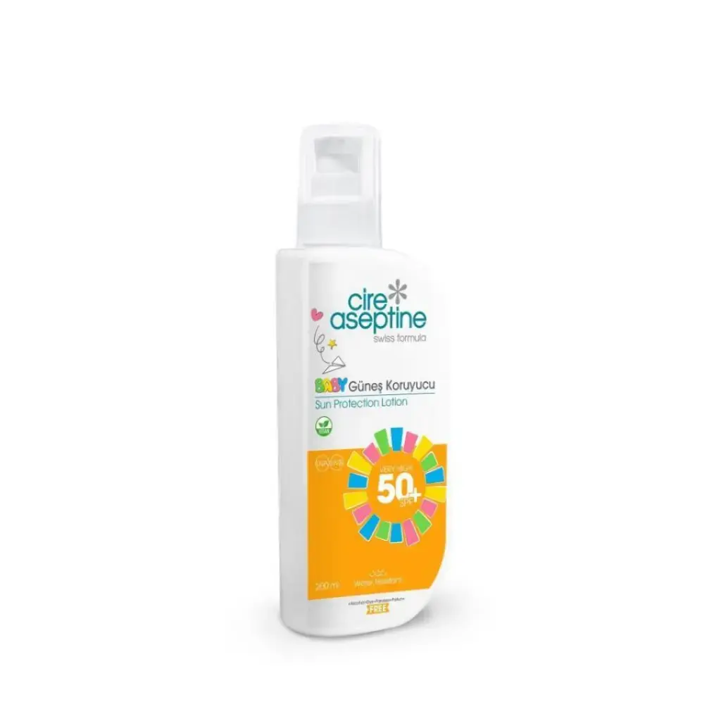 Cire Aseptine Baby Güneş Koruyucu SPF 50 200 ml bebek ve çocuklar için yüksek korumalı güneş koruyucu