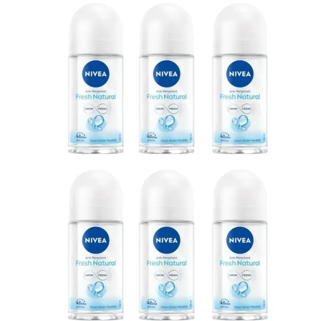 Nivea Women Fresh Natural Roll-On 25 ml kadın mini deodorant 6 adet ekonomik paket