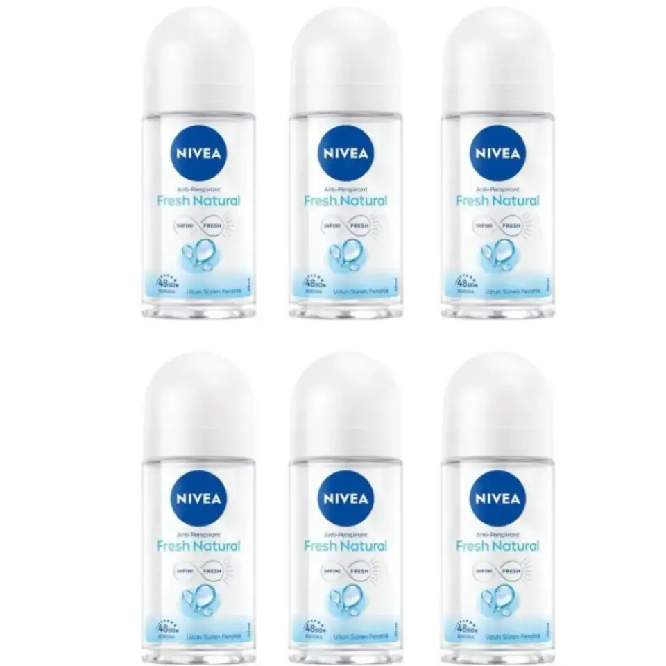 Nivea Women Fresh Natural Roll-On 25 ml kadın mini deodorant 6 adet ekonomik paket