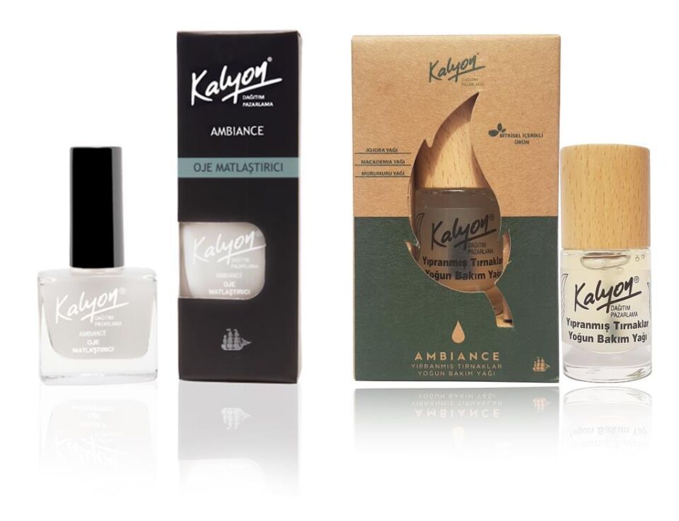 Kalyon Oje Matlaştırıcı+Kalyon Bitkisel Yıpranmış Tırnaklar Yoğun Bakım Yağı 11 Ml