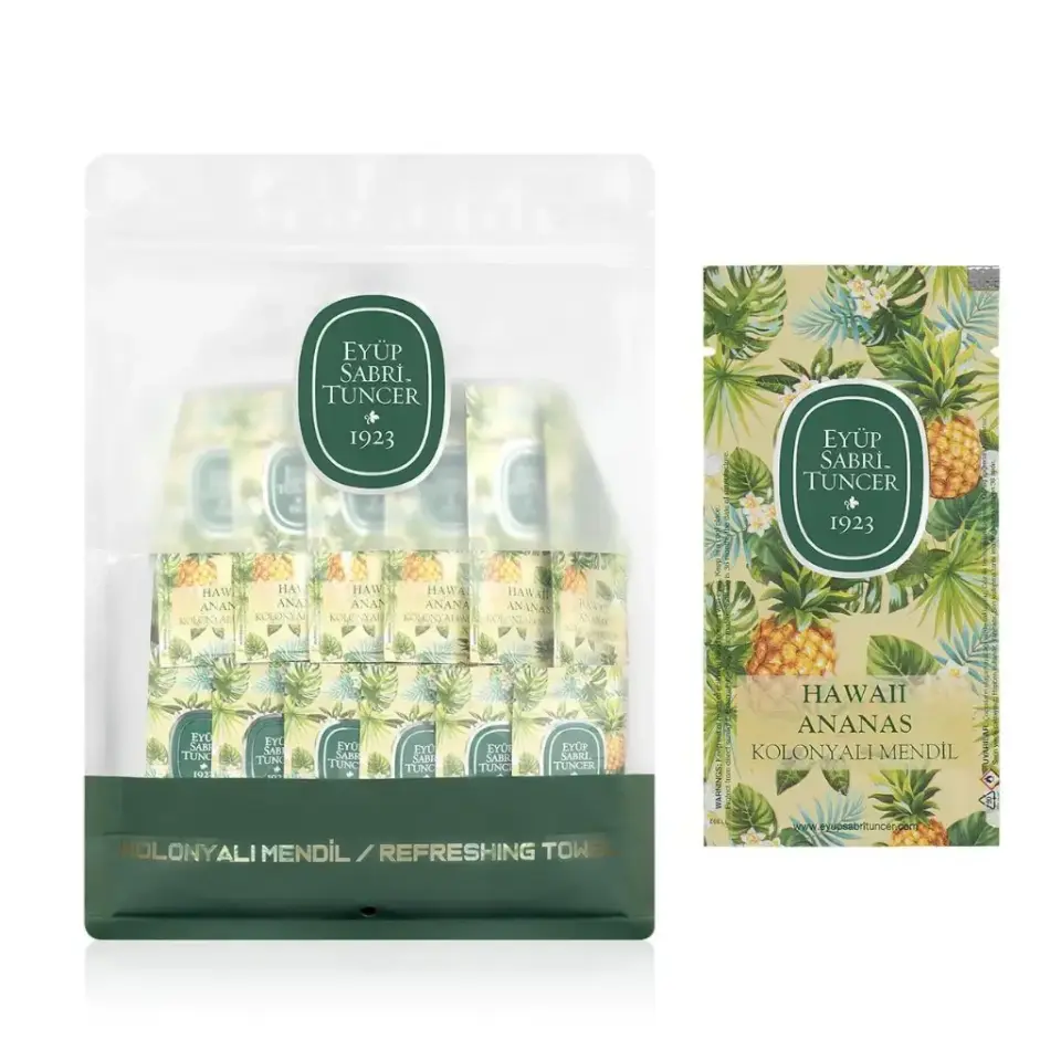 Eyüp Sabri Tuncer Hawaii Ananas Kolonyalı Mendil 150'li paket ananas kokulu kolonyalı mendil