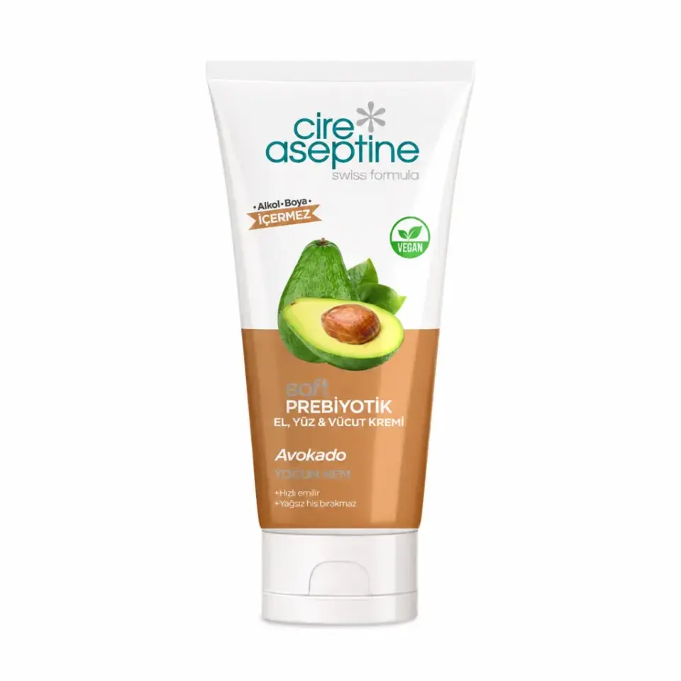 Cire Aseptine Soft Prebiyotik Avokado El Yüz ve Vücut Kremi 200 ml yoğun nemlendirici bakım kremi