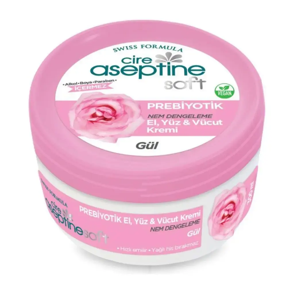 Cire Aseptine Prebiyotik Gül Krem 300 ml el yüz ve vücut nem dengeleyici bakım kremi