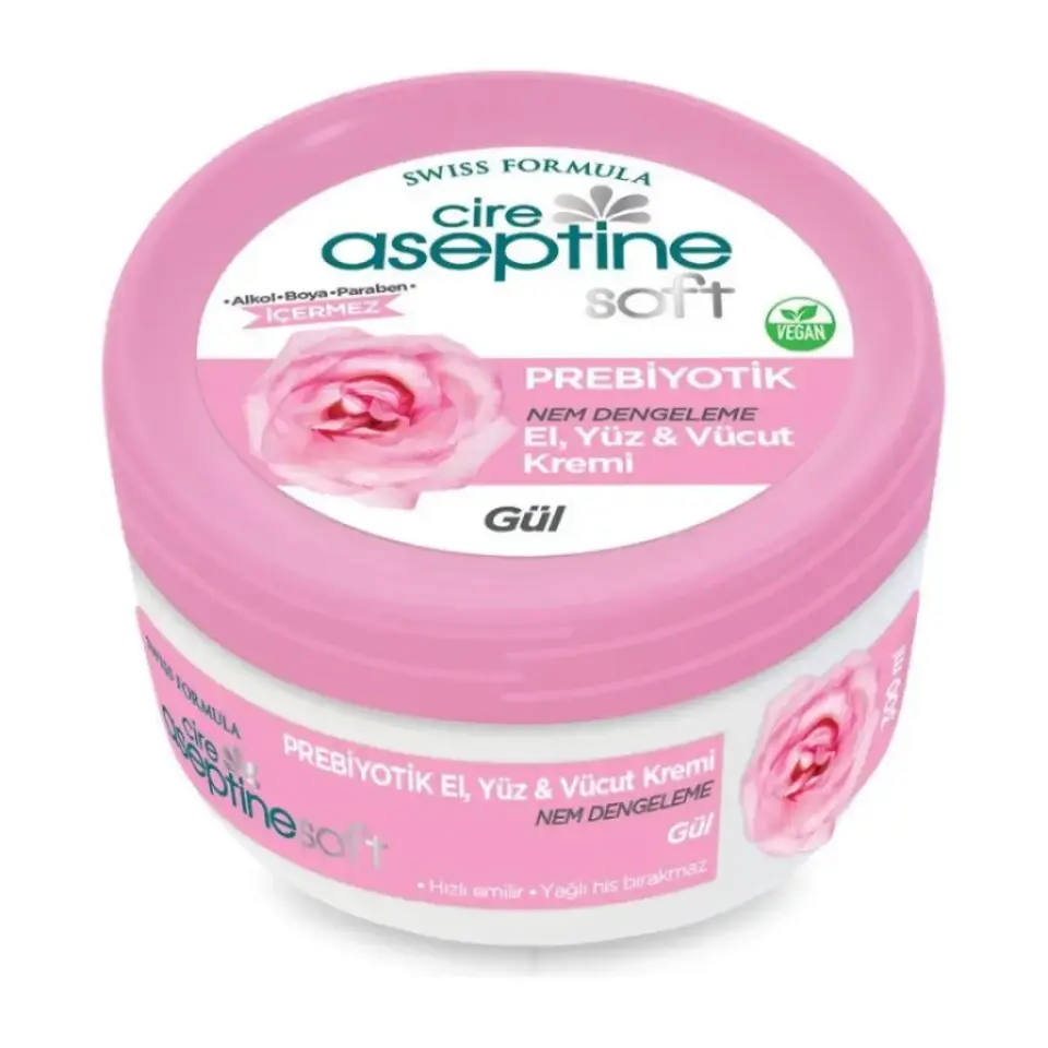Cire Aseptine Prebiyotik Gül Krem 300 ml el yüz ve vücut nem dengeleyici bakım kremi