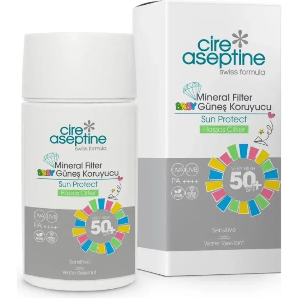 Cire Aseptine Mineral Filtreli Güneş Kremi Çocuk ve Hassas Ciltler SPF 50 50 ml yüksek korumalı güneş kremi