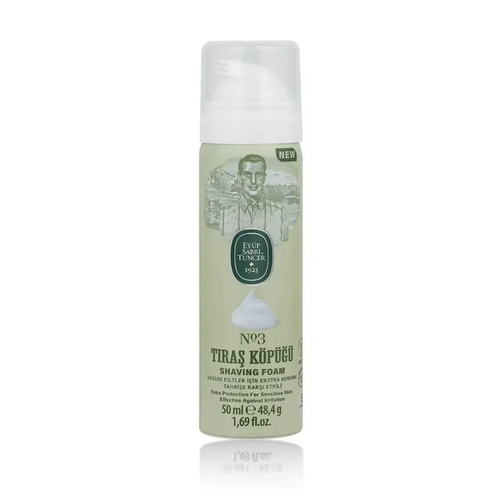 Eyüp Sabri Tuncer Tıraş Köpüğü No:3 50 ml aloe vera içerikli vegan erkek tıraş köpüğü