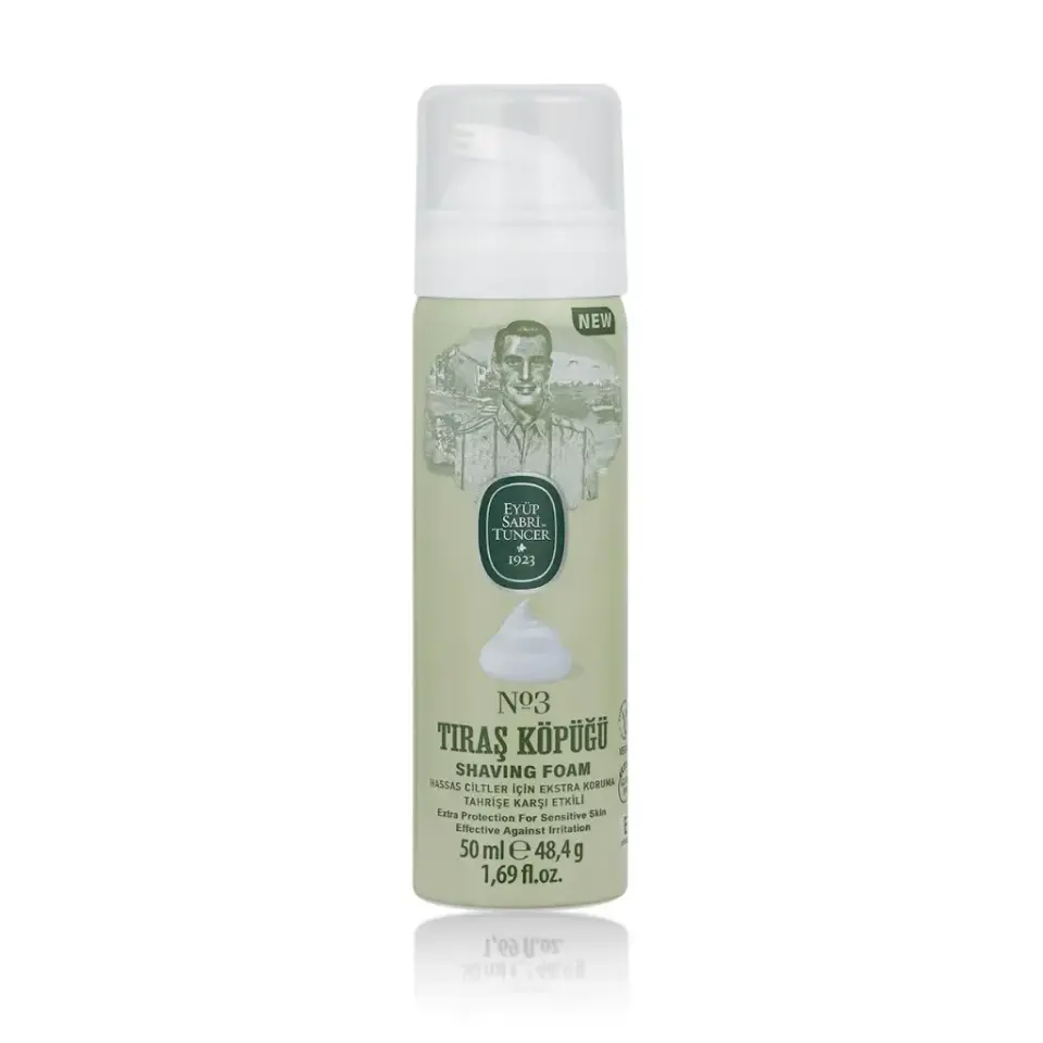 Eyüp Sabri Tuncer Tıraş Köpüğü No:3 50 ml aloe vera içerikli vegan erkek tıraş köpüğü