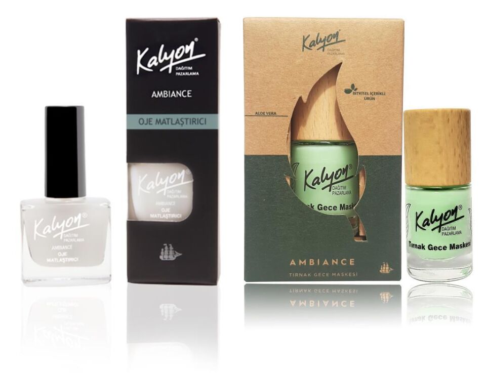 Kalyon Oje Matlaştırıcı+Kalyon Bitkisel Tırnak Gece Maskesi 11 Ml