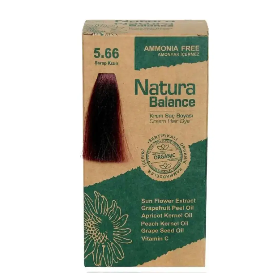Natura Balance Saç Boyası 5.66 Şarap Kızılı