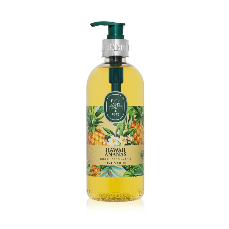 Eyüp Sabri Tuncer Hawaii Ananas Doğal Zeytinyağlı Sıvı Sabun 500 ml ananas kokulu doğal zeytinyağı içeren sıvı sabun