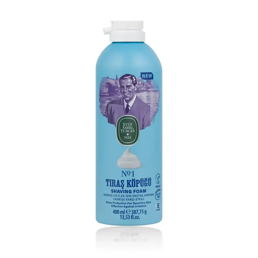 Eyüp Sabri Tuncer Tıraş Köpüğü No 1 400 ml aloe vera E vitamini doğal zeytinyağı gliserin ve mentol içeren vegan tıraş köpüğü