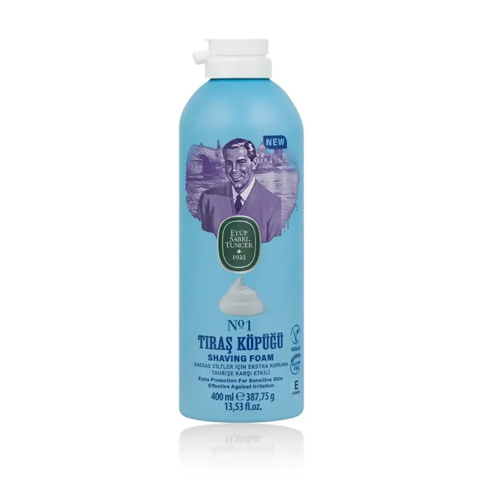 Eyüp Sabri Tuncer Tıraş Köpüğü No 1 400 ml aloe vera E vitamini doğal zeytinyağı gliserin ve mentol içeren vegan tıraş köpüğü