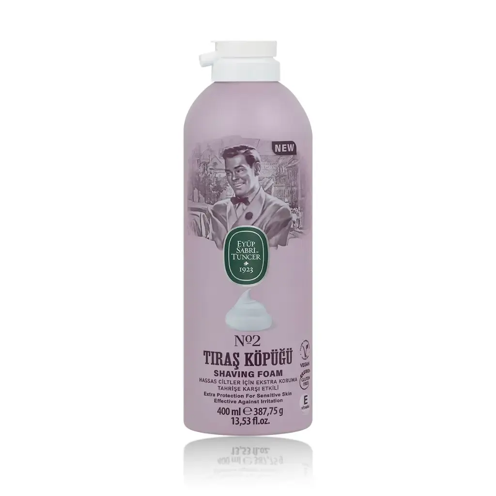 Eyüp Sabri Tuncer Tıraş Köpüğü No 2 400 ml aloe vera E vitamini doğal zeytinyağı gliserin ve mentol içeren vegan tıraş köpüğü