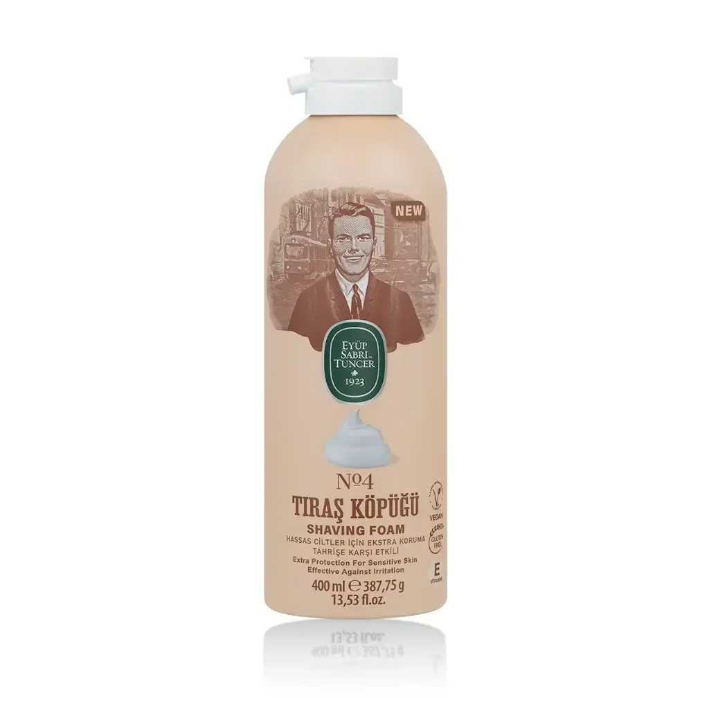 Eyüp Sabri Tuncer Tıraş Köpüğü No 4 400 ml aloe vera E vitamini doğal zeytinyağı gliserin ve mentol içeren vegan tıraş köpüğü