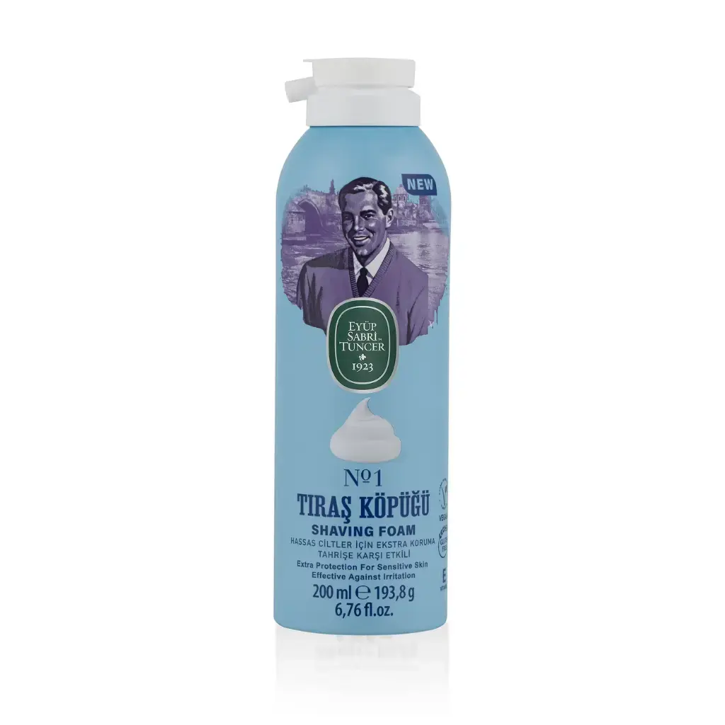 Eyüp Sabri Tuncer Tıraş Köpüğü No 1 200 ml aloe vera E vitamini doğal zeytinyağı gliserin ve mentol içeren vegan tıraş köpüğü