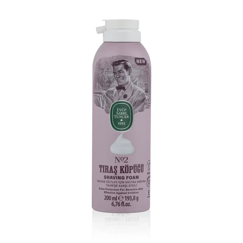 Eyüp Sabri Tuncer Tıraş Köpüğü No 2 200 ml aloe vera E vitamini doğal zeytinyağı gliserin ve mentol içeren vegan tıraş köpüğü