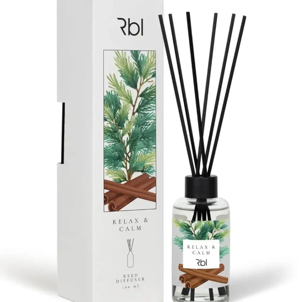 Rebul Relax and Calm Çubuklu Oda Kokusu 100 ml çam ardıç tarçın okaliptüs sedir ağacı ve meşe yosunu notalı reed diffuser