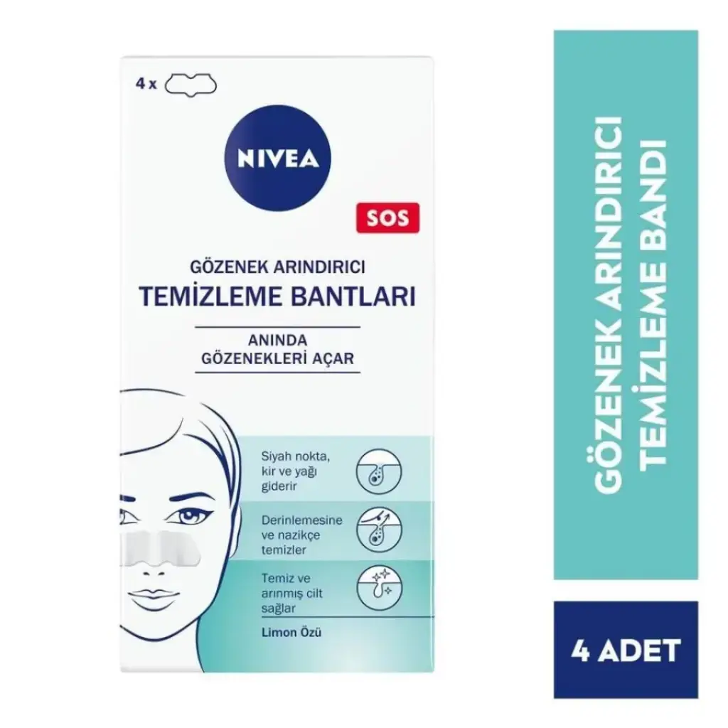 NIVEA Yüz Gözenek Arındırıcı Temizleme Bantları Siyah Nokta Karşıtı Burun ve Yüz Bandı