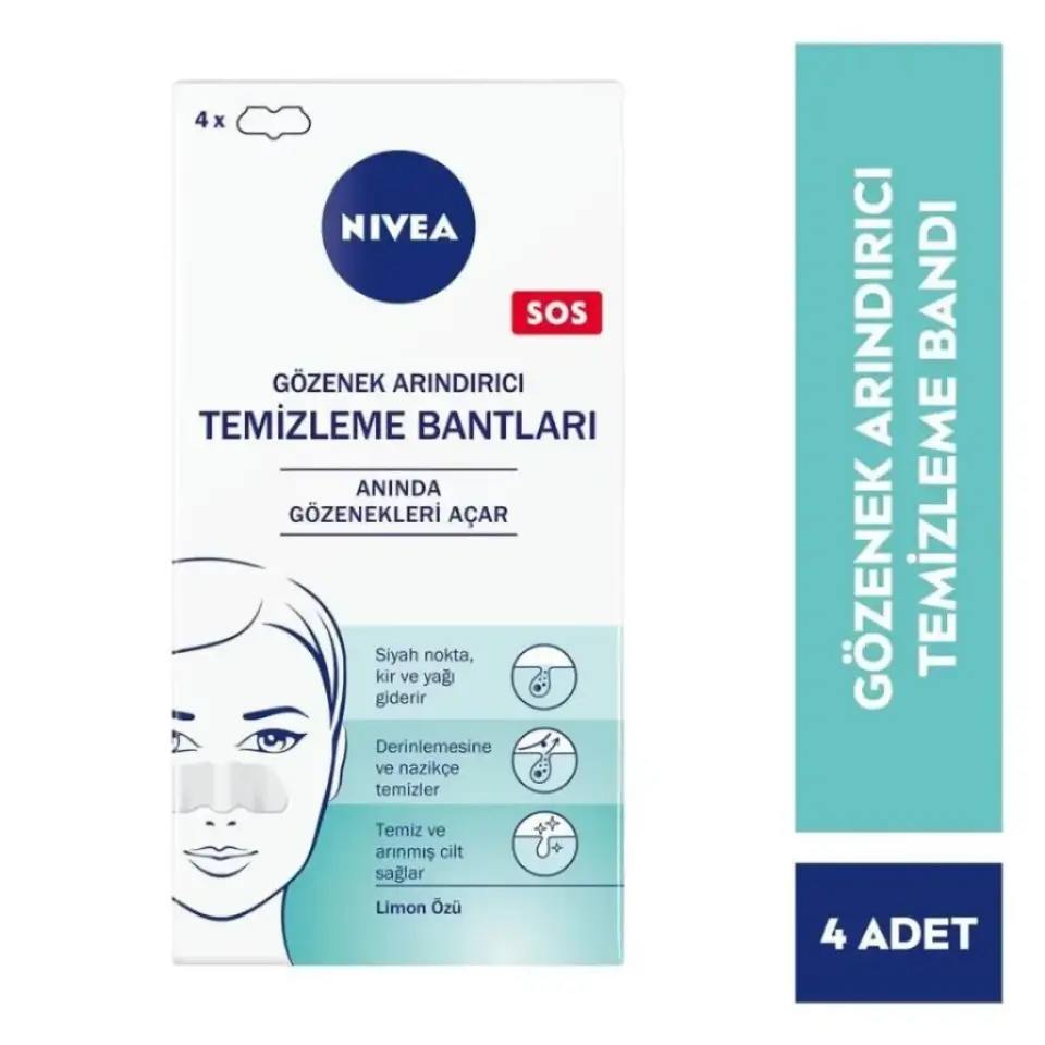 NIVEA Yüz Gözenek Arındırıcı Temizleme Bantları Siyah Nokta Karşıtı Burun ve Yüz Bandı