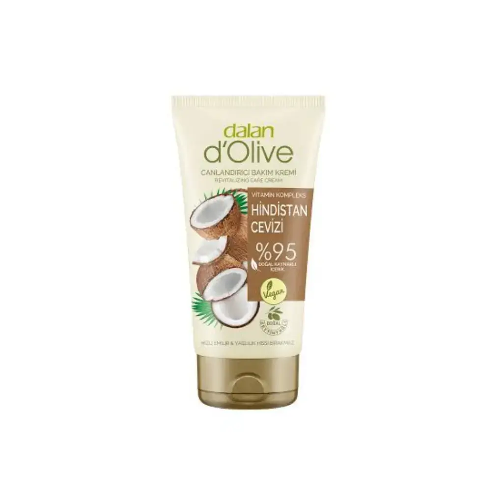 Dalan D'Olive Hindistan Cevizi Yağlı Besleyici Krem 60 ml el yüz ve vücut için günlük nemlendirici bakım kremi