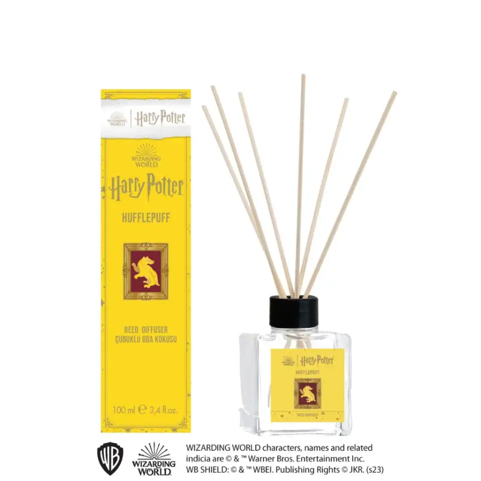 Harry Potter Hufflepuff Çubuklu Oda Kokusu 100 ml karanfil tarçın zambak gül lavanta ve sedir yaprağı notalı reed diffuser