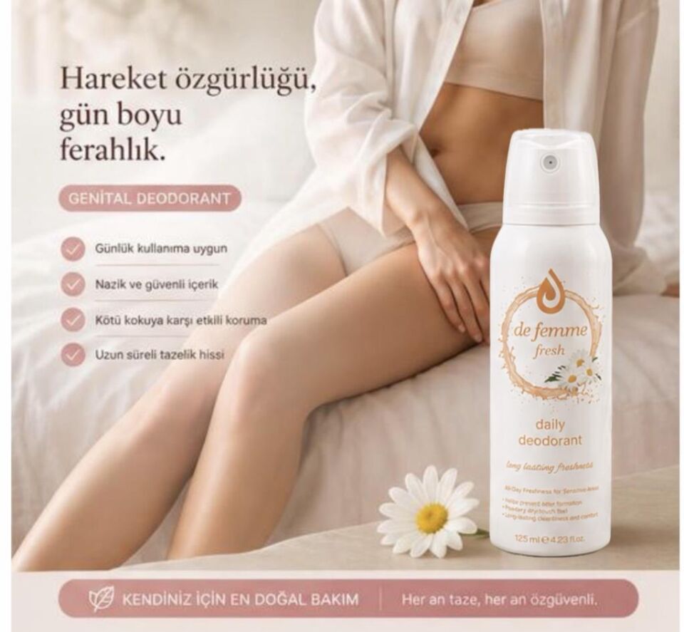 De Femme 3 Adet Fresh Daily İntim Genital Bölge Deodorant 125 Ml