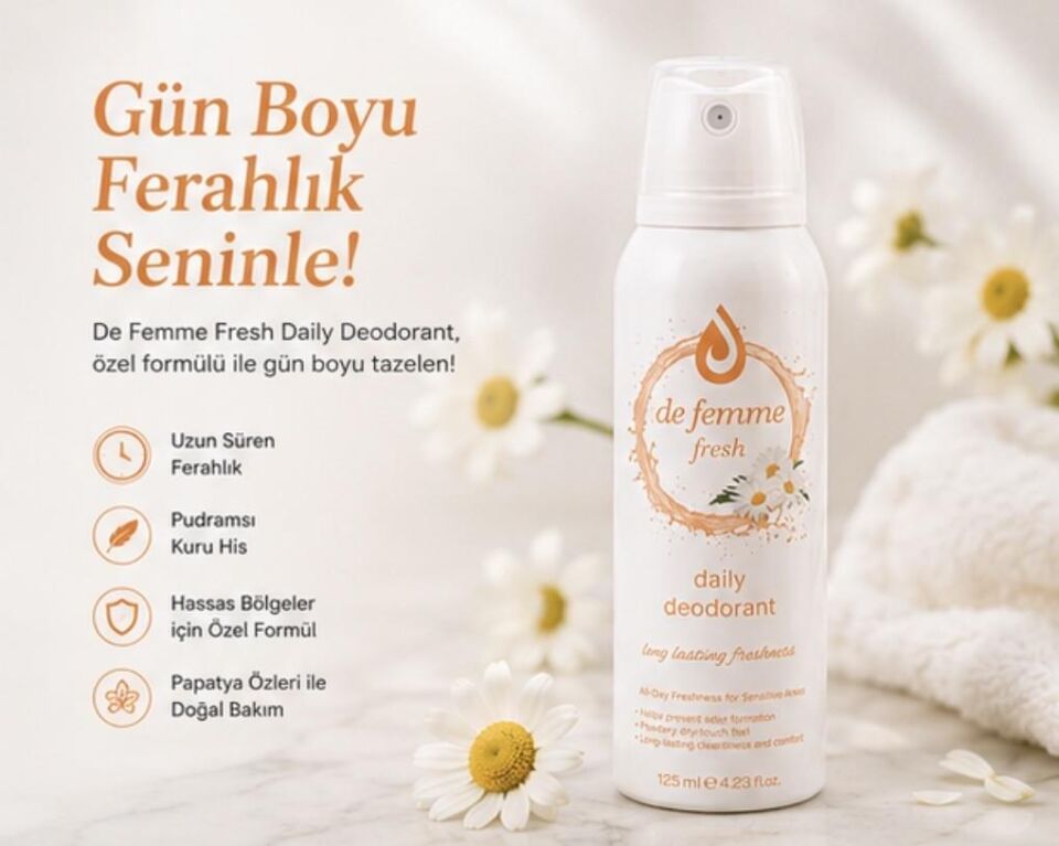 De Femme 3 Adet Fresh Daily İntim Genital Bölge Deodorant 125 Ml