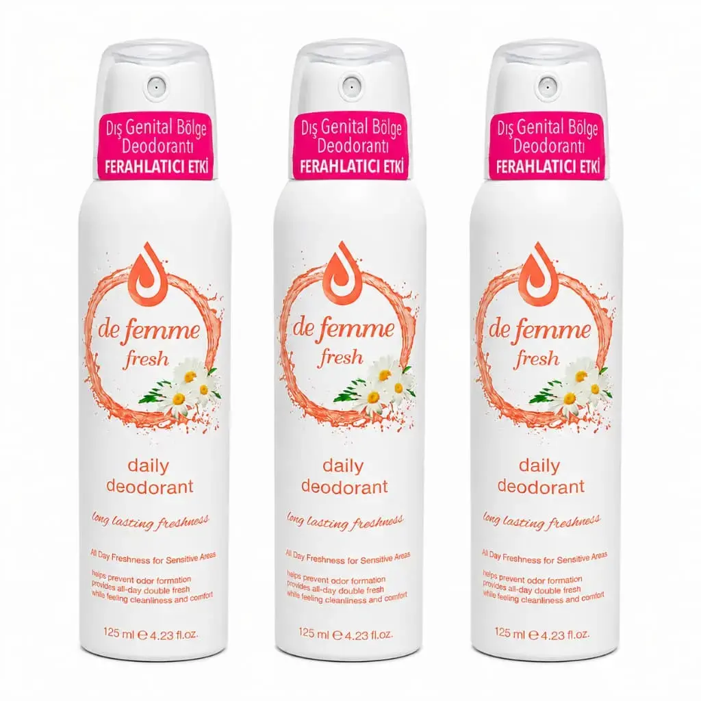 De Femme 3 Adet Fresh Daily İntim Genital Bölge Deodorant 125 ml çoklu avantaj paketi