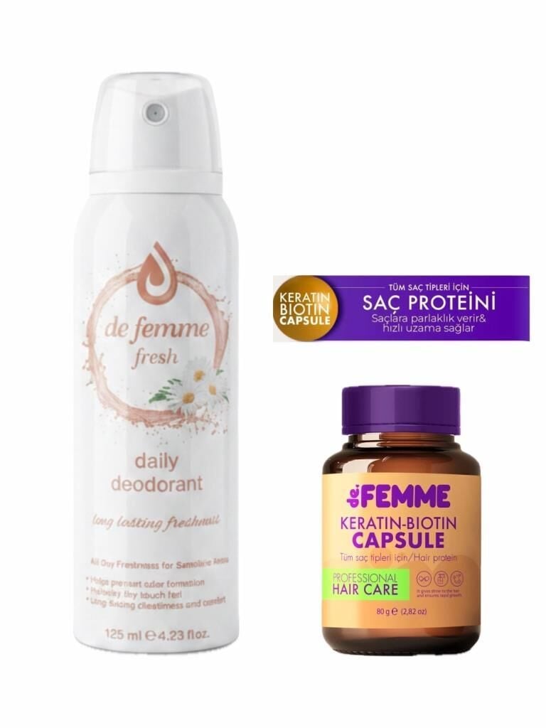De Femme Fresh Daily İntim Genital Bölge Deodorant 125 Ml+De Femme Saç Proteini