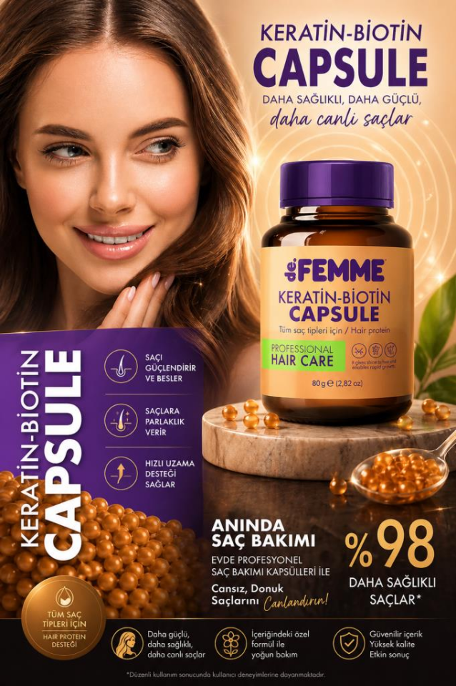 De Femme Fresh Daily İntim Genital Bölge Deodorant 125 Ml+De Femme Saç Proteini