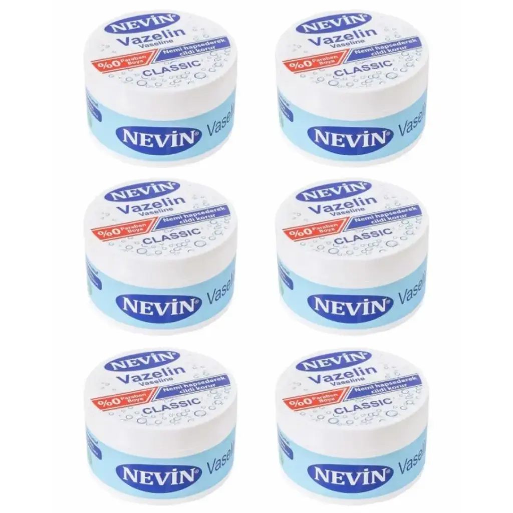 Nevin Vazelin 100 ml 6 adet kuru cilt dudak ve topuk çatlakları için nemlendirici bakım vazelini