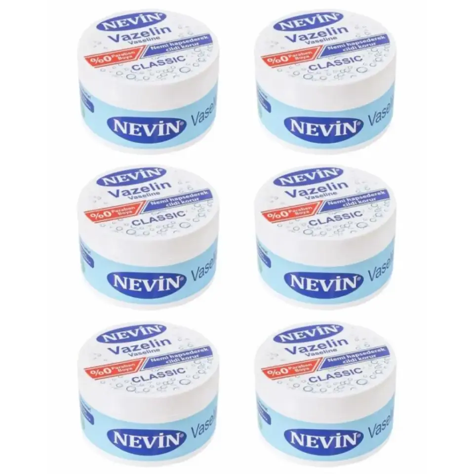 Nevin Vazelin 100 ml 6 adet kuru cilt dudak ve topuk çatlakları için nemlendirici bakım vazelini