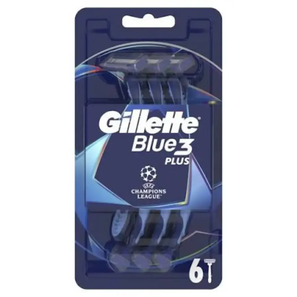Gillette Blue 3 Plus Tıraş Bıçağı 6'lı Paket 3 bıçaklı oynar başlıklı kayganlaştırıcı bantlı erkek kullan at tıraş bıçağı