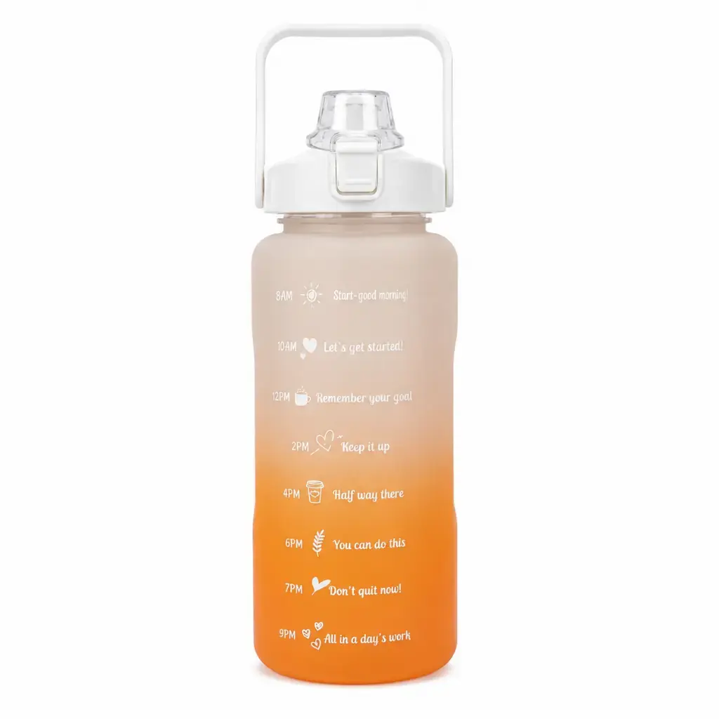 Fitmart 2 LT Motivasyonel Sporcu Su Matarası BPA Free büyük boy su şişesi