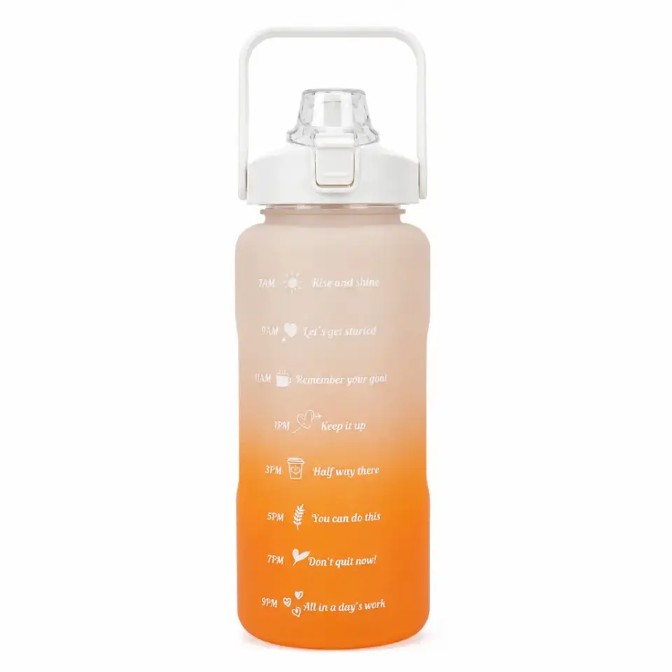 Fitmart 2 LT Motivasyonel Sporcu Su Matarası BPA Free büyük boy su şişesi
