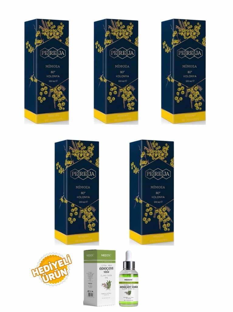 Pereja Mimoza Kolonya 250 ml Cam Şişe 5 Li Set