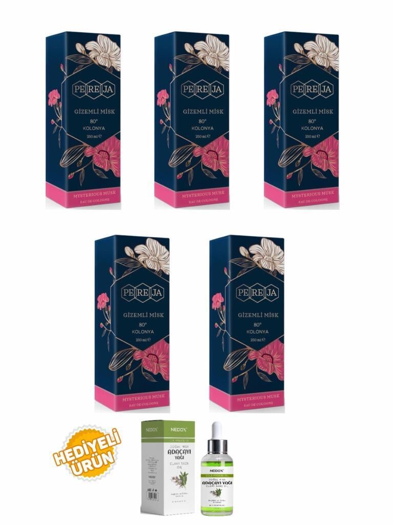 Pereja Gizemli Misk Kolonya 250 ml Cam Şişe 5 Li Set